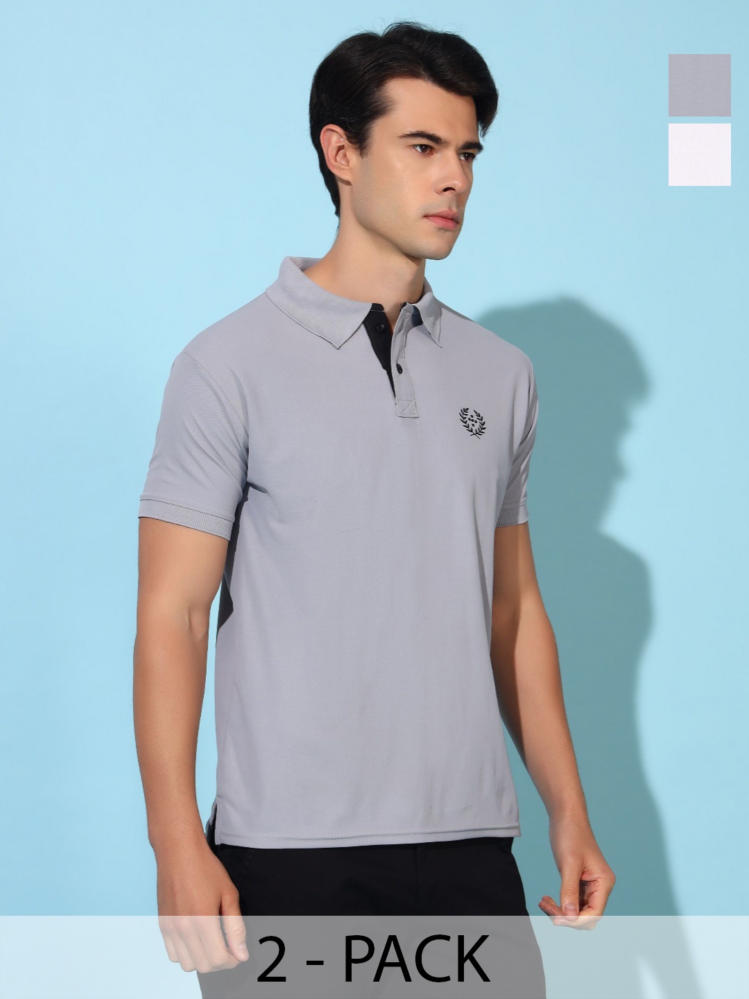 

Christy World Men 2 Polo Collar T-shirt, Multi