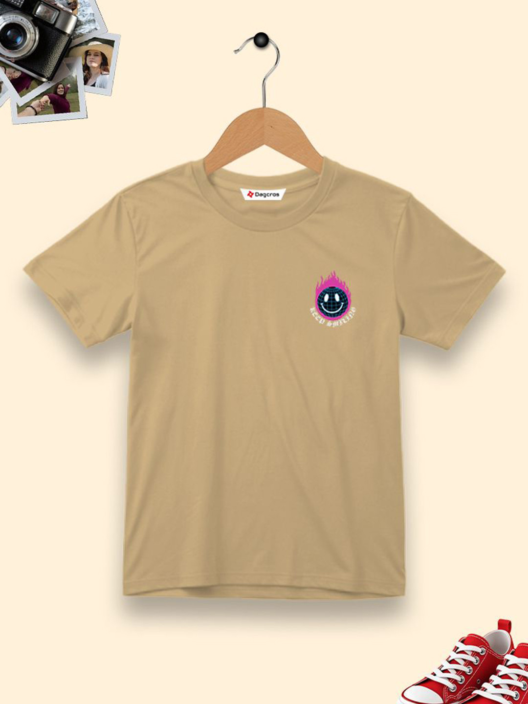 

Dagcros Boys Printed T-shirt, Beige