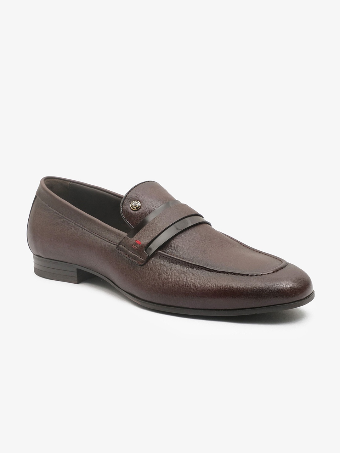 

TONI ROSSI Men Leather Round Toe Slip-On Shoes, Red