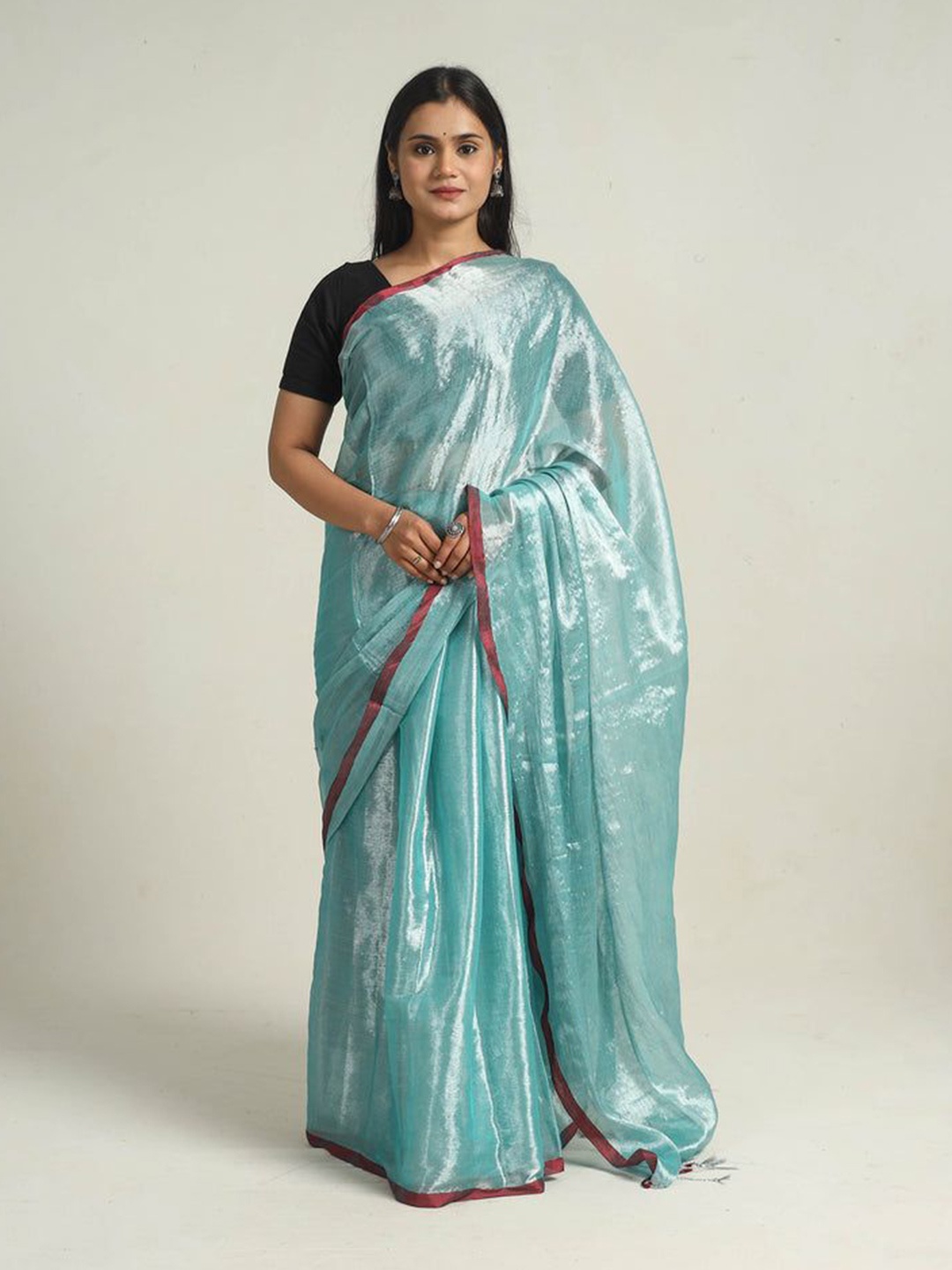 

iTokri Women Blue - Bengal Fine Tissue Saree