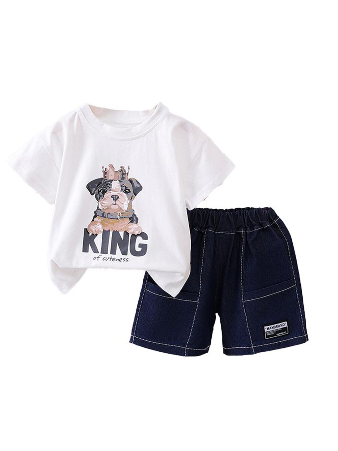 

StyleCast x Revolte Boys Graphic Printed T-shirt With Shorts, White