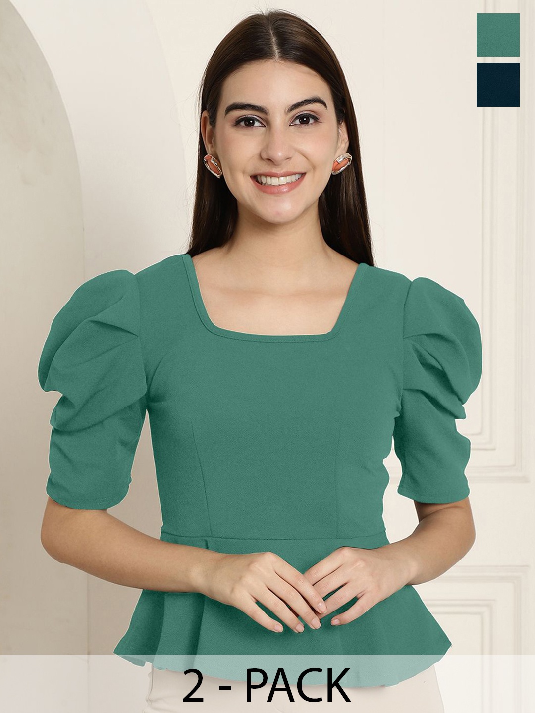 

Tromko Puff Sleeve Top, Multi