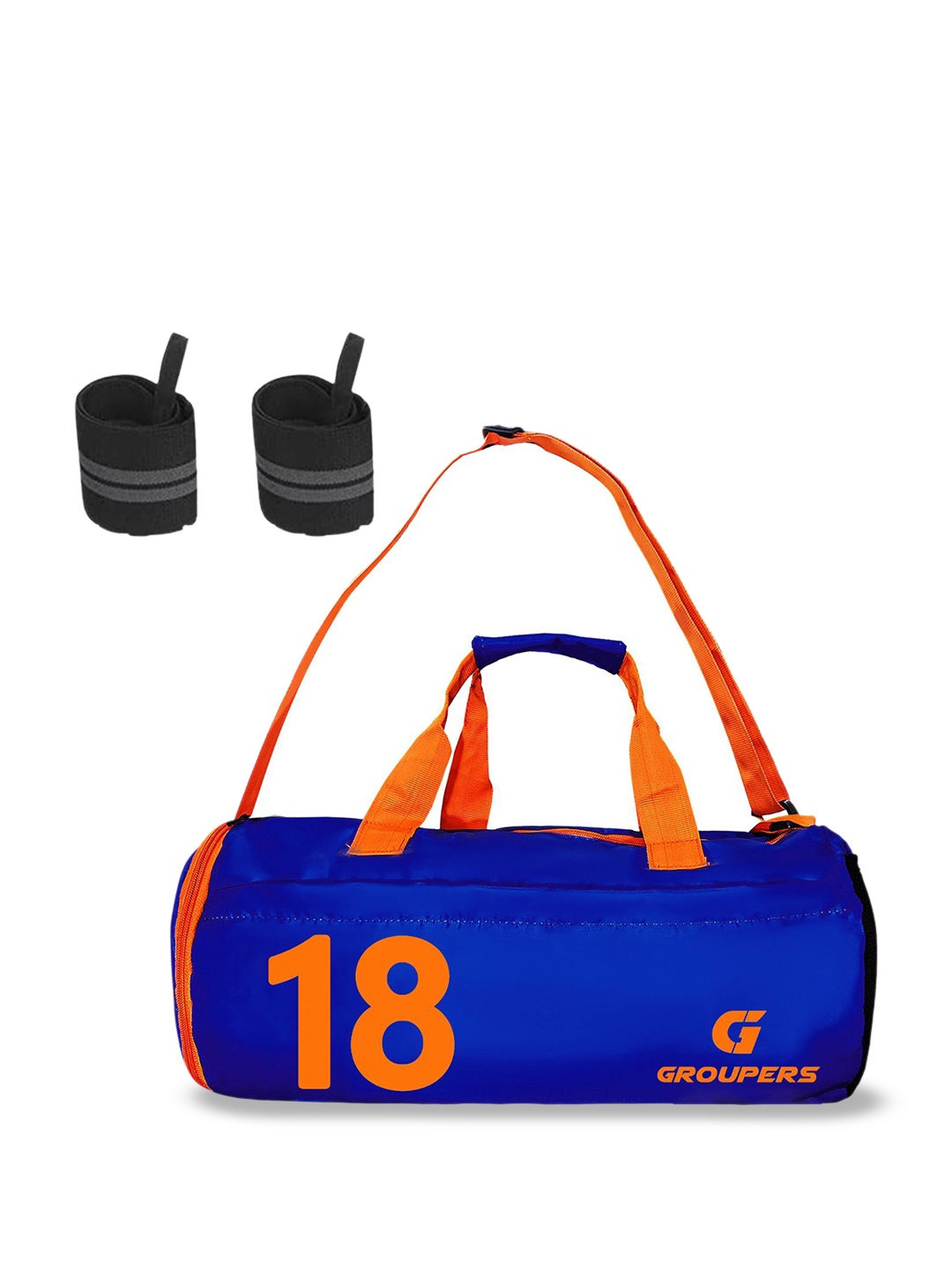 

GROUPERS Medium Foldable Sports or Gym Duffel Bag, Blue