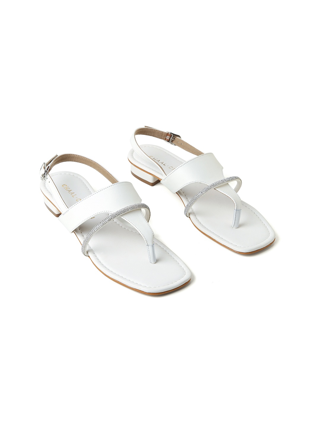 

CHAAL CHALAN Women Open Toe Flats, White