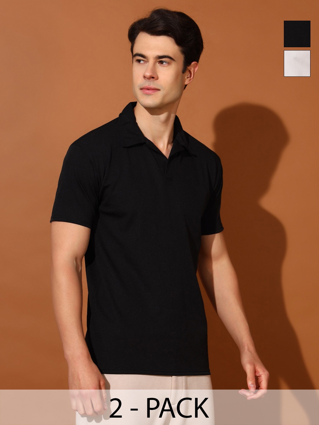 

Christy World Men 2 Polo Collar T-shirt, Multi