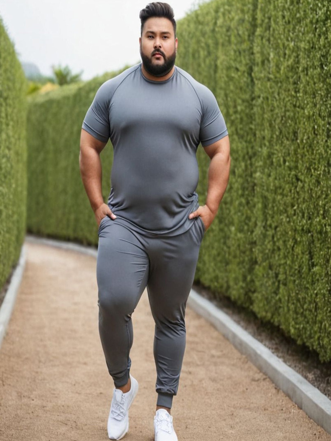 

MAYKR Men Mid Rise Joggers, Grey