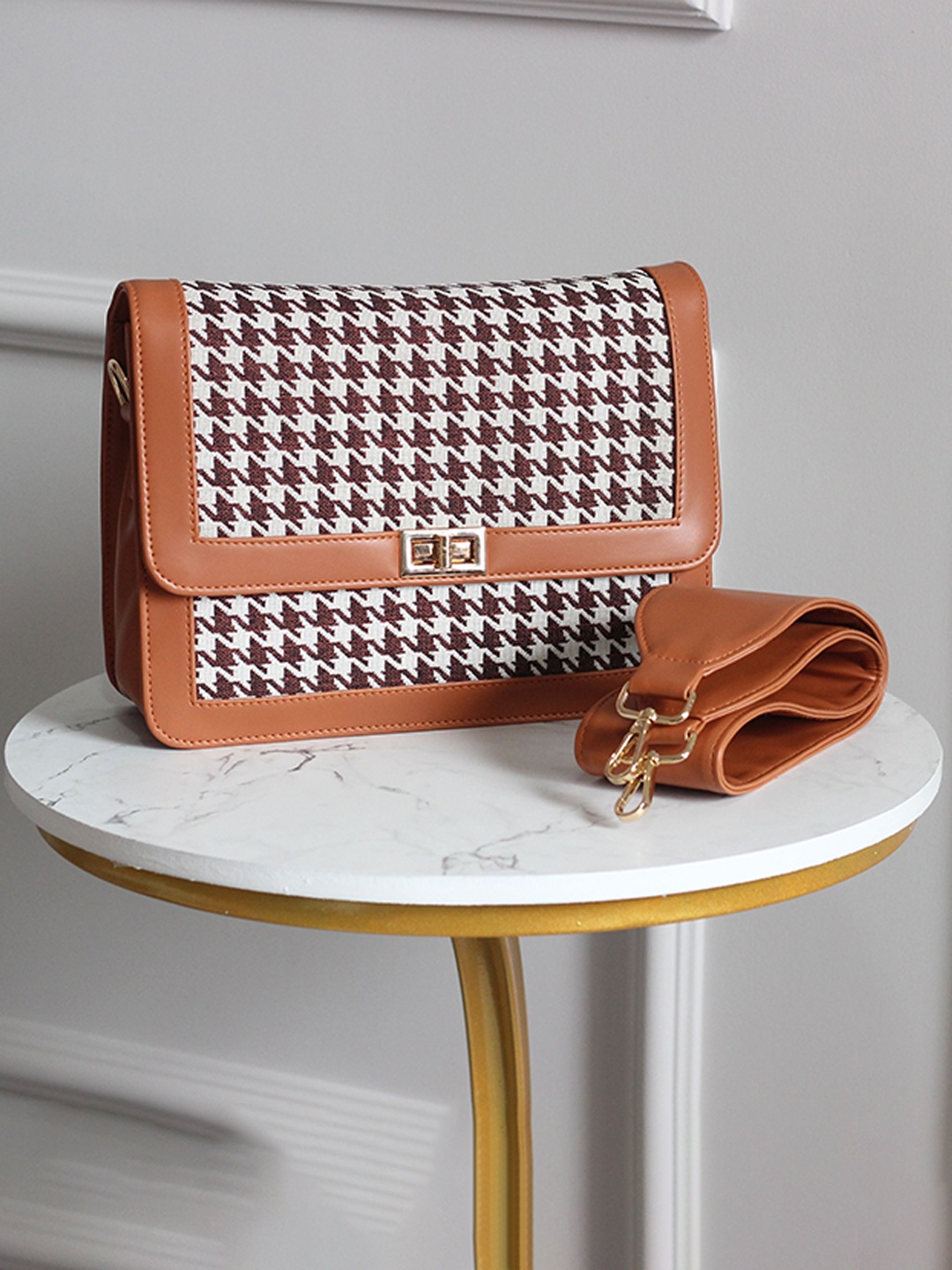 

BOXWISH BY BHUMIKA Printed Purse Clutch, Tan