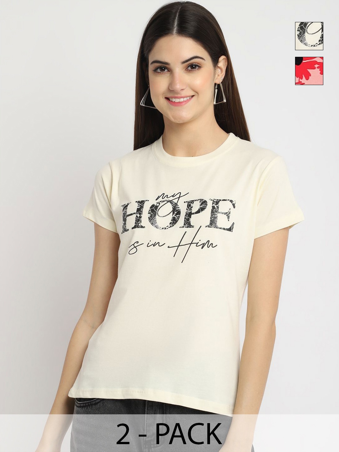 

Tromko Women Typography Printed T-shirt, Multi