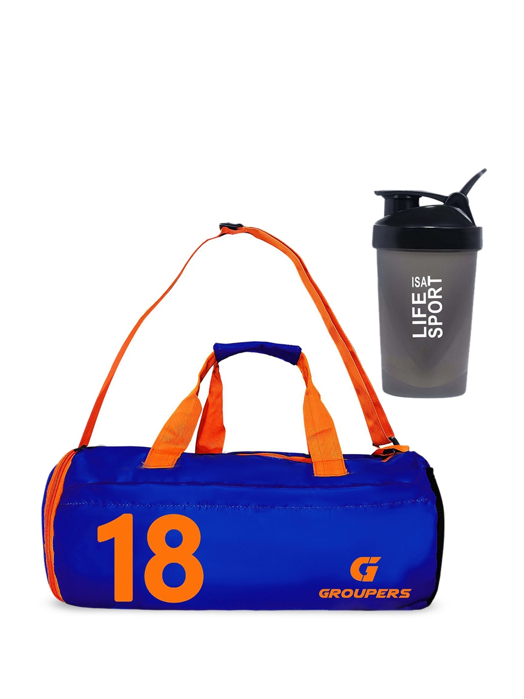 

GROUPERS Medium Foldable Sports or Gym Duffel Bag, Blue