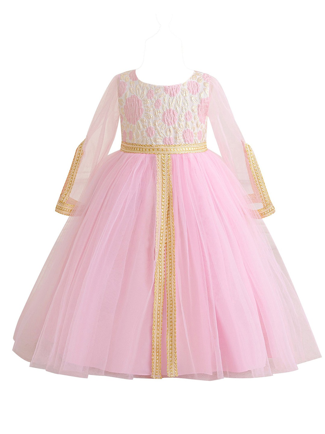 

StyleCast x Revolte Girls Self Design Applique Maxi Gown, Pink