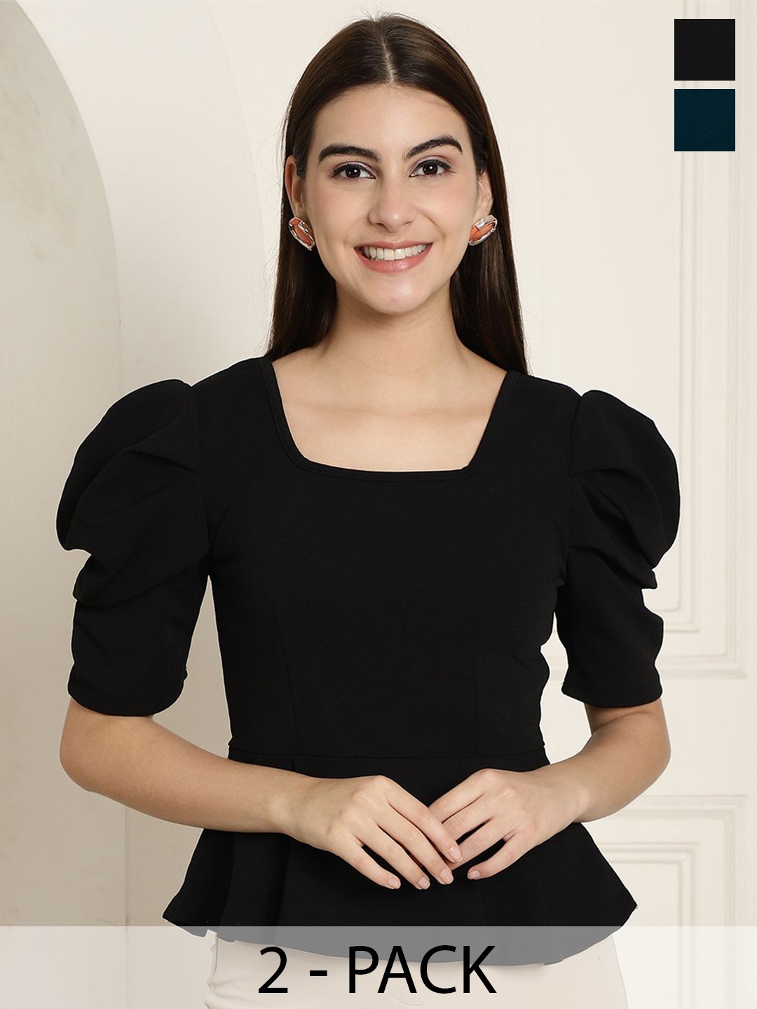 

Tromko Puff Sleeve Top, Multi