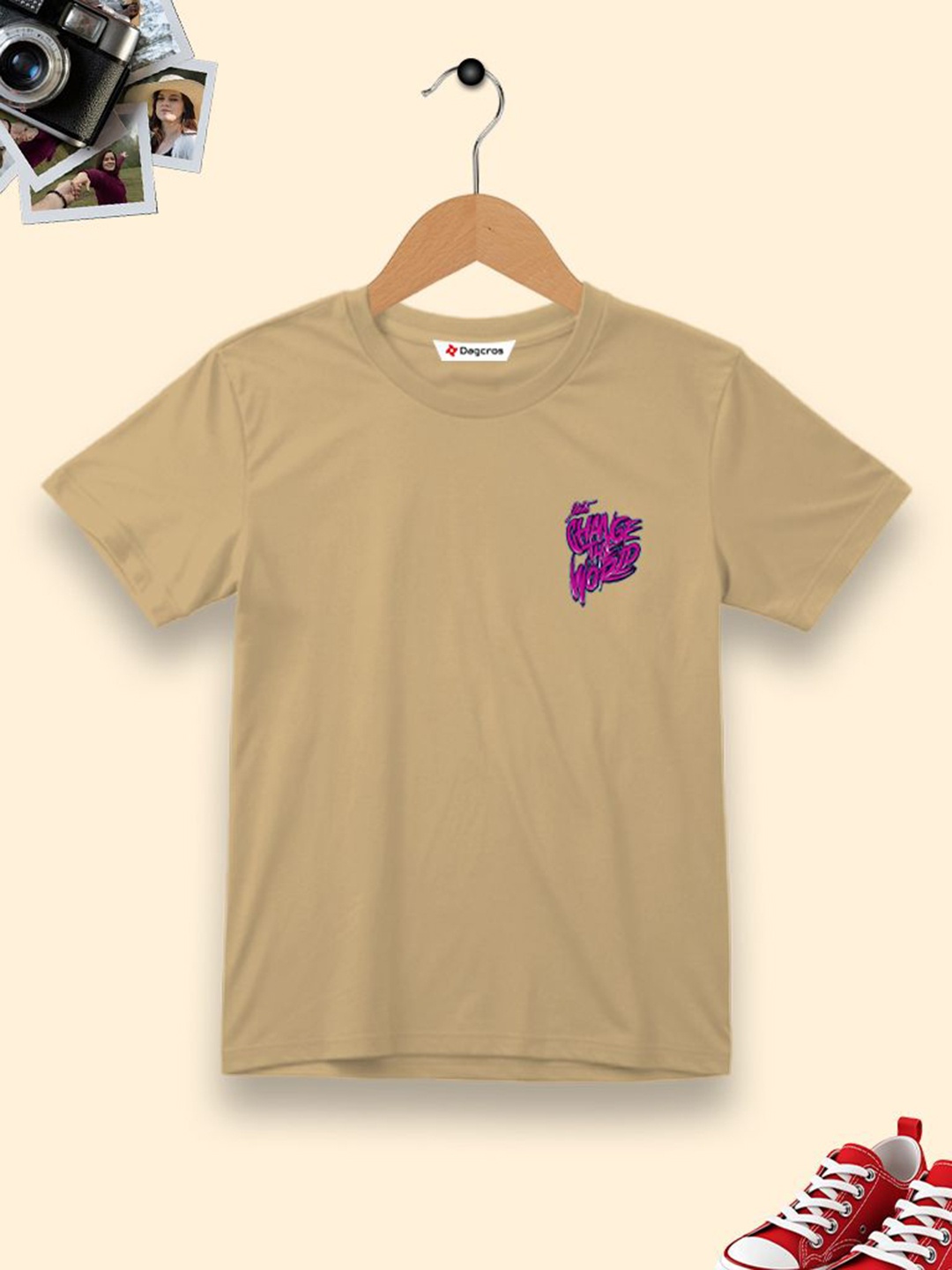 

Dagcros Boys Printed T-shirt, Beige