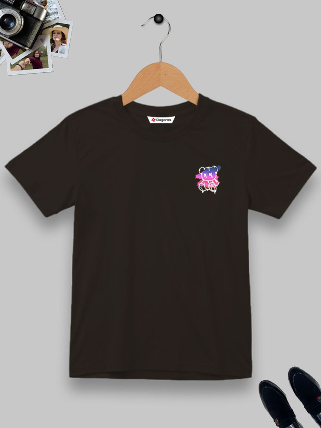 

Dagcros Boys Printed T-shirt, Brown