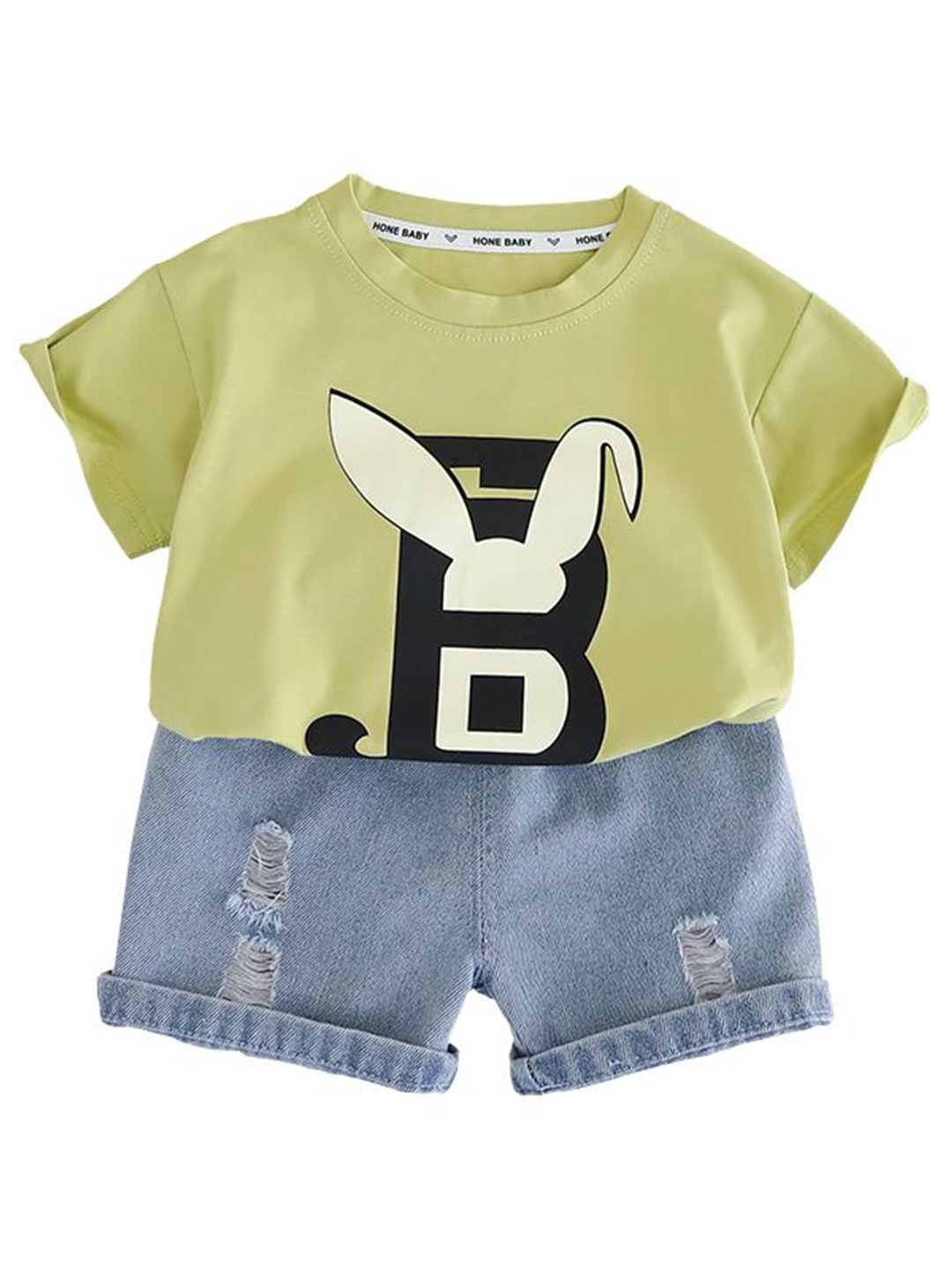 

StyleCast x Revolte Boys Printed Pure Cotton T-shirt With Shorts, Green