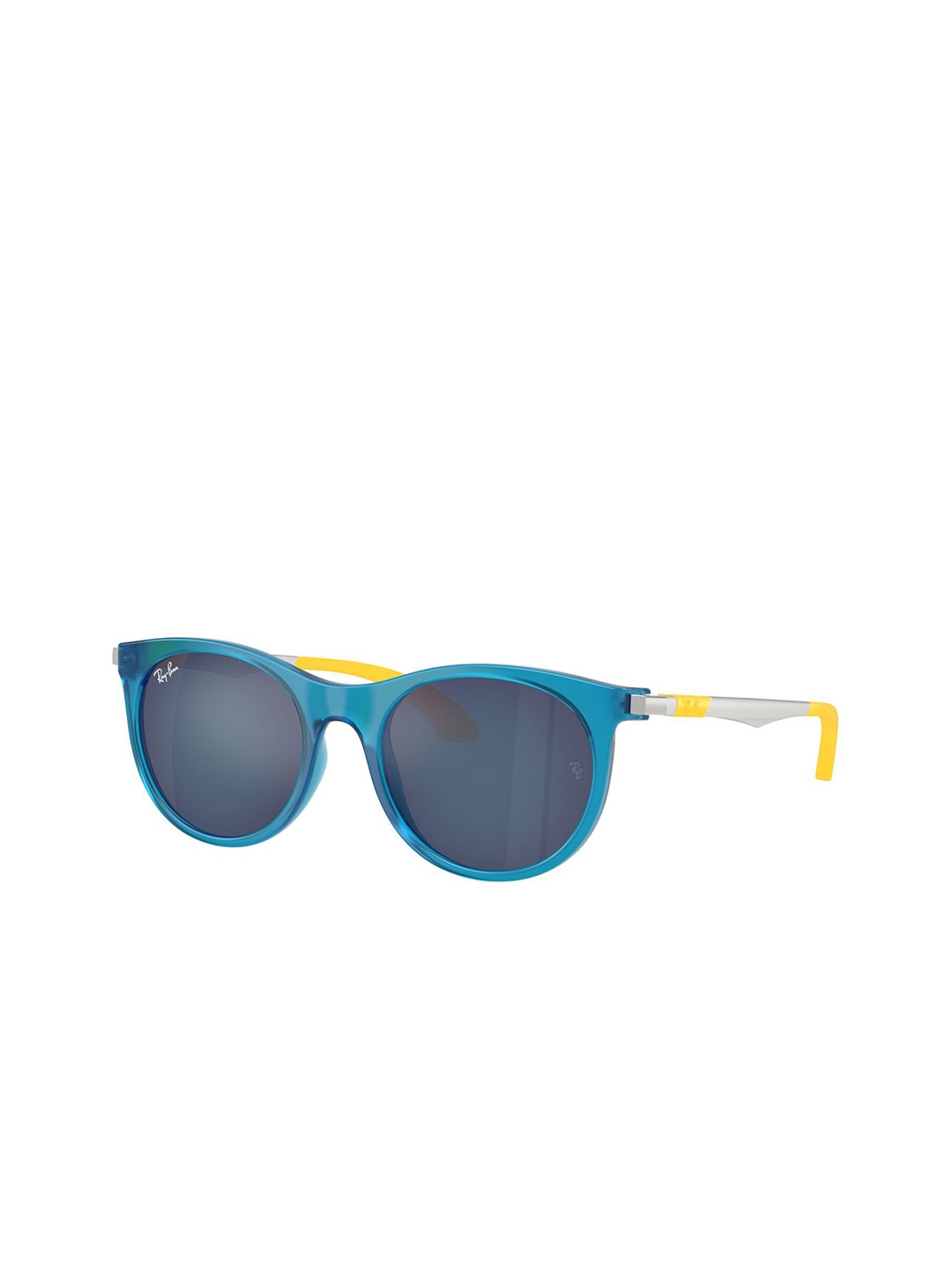 

Ray-Ban Junior Unisex Kids Round Sunglasses with UV Protected Lens, Blue
