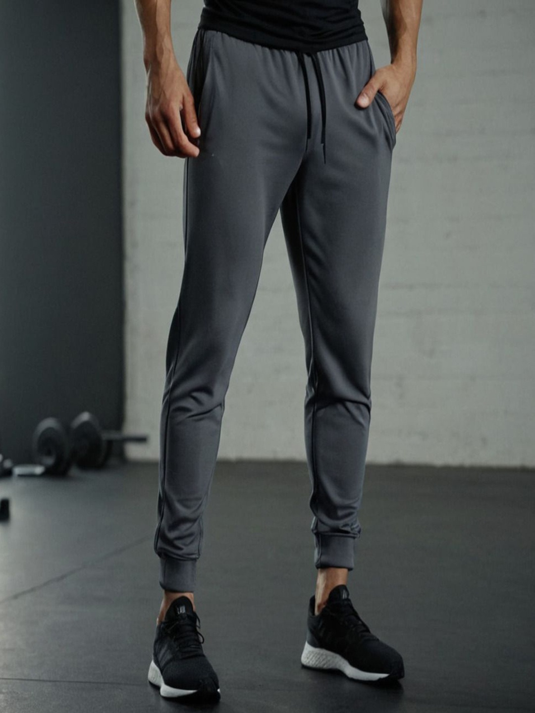 

MAYKR Men Mid Rise Regular Fit Joggers, Grey