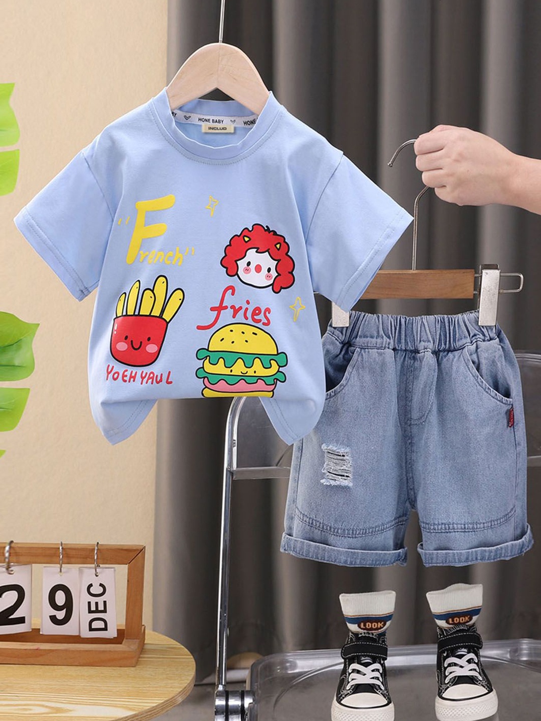 

INCLUD Boys Printed T-shirt With Shorts, Blue