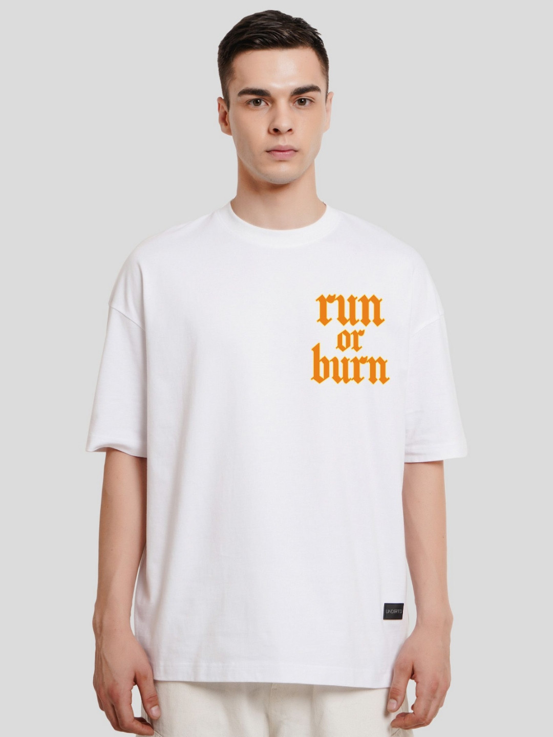 

Underrated Club Men Typography Printed Bio Finish Raw Edge T-shirt, White