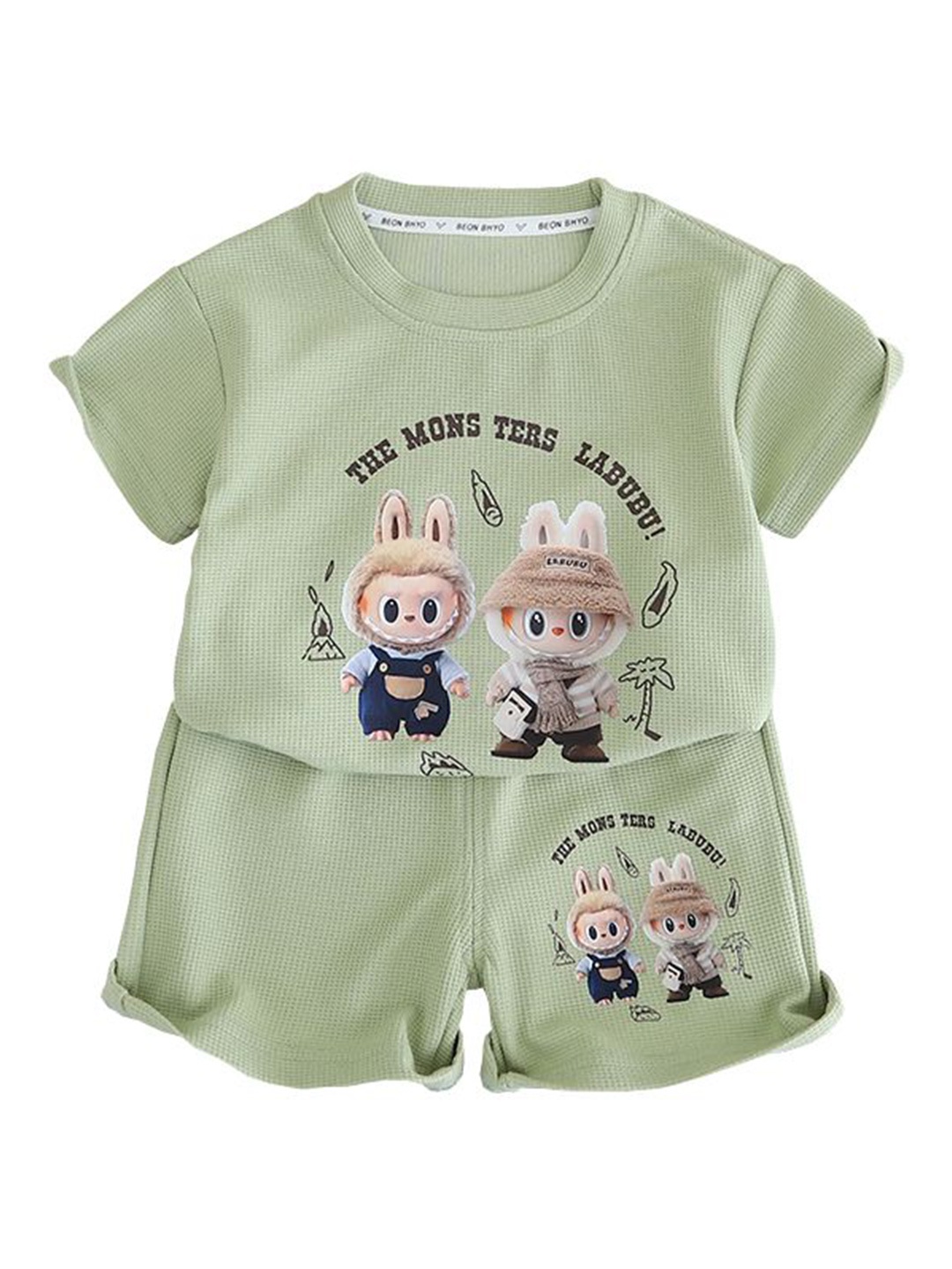

StyleCast x Revolte Boys Printed Pure Cotton T-shirt With Shorts, Green