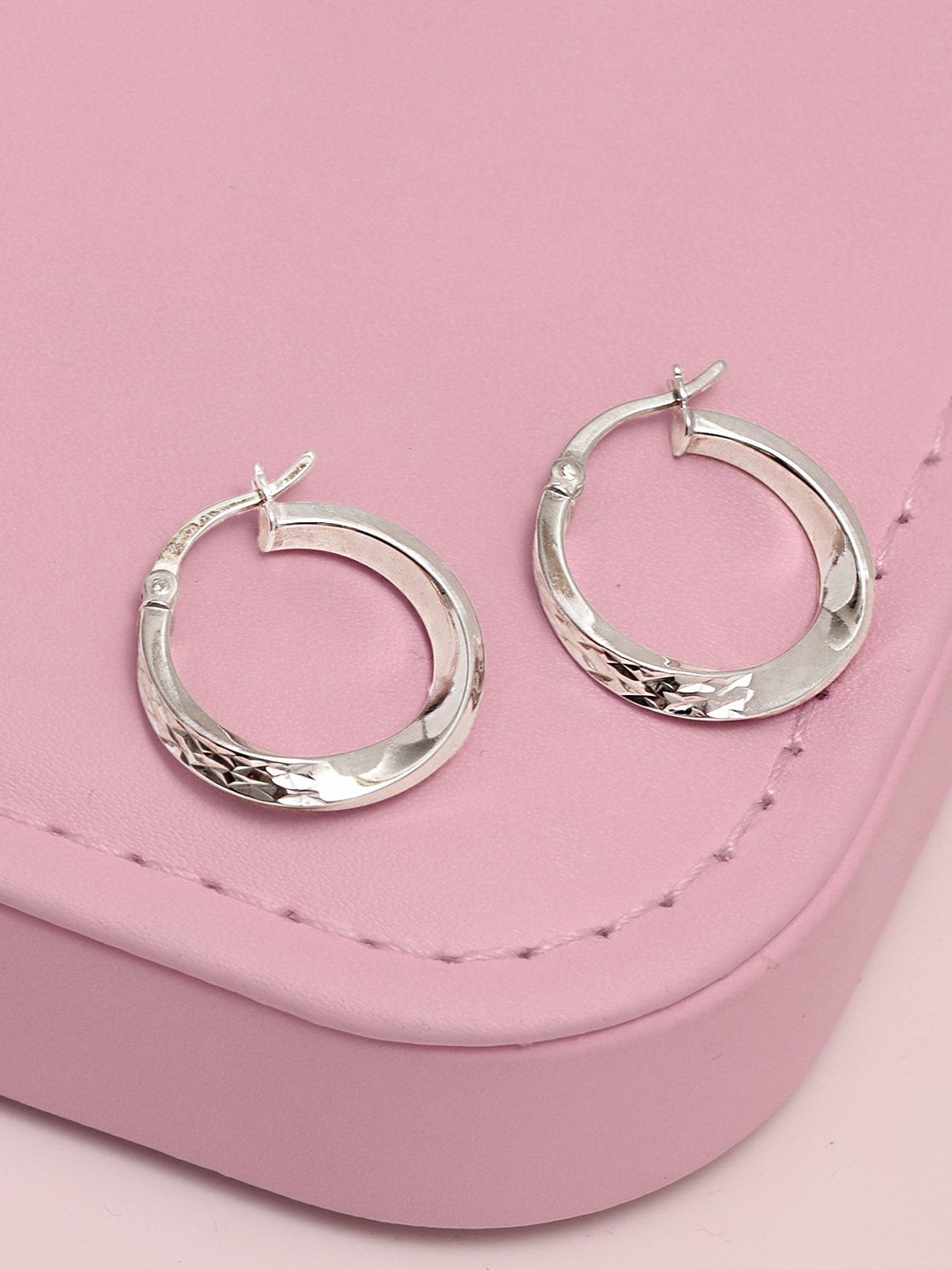 

LeCalla 925 Sterling Silver Silver-Plated Circular Hoop Earrings