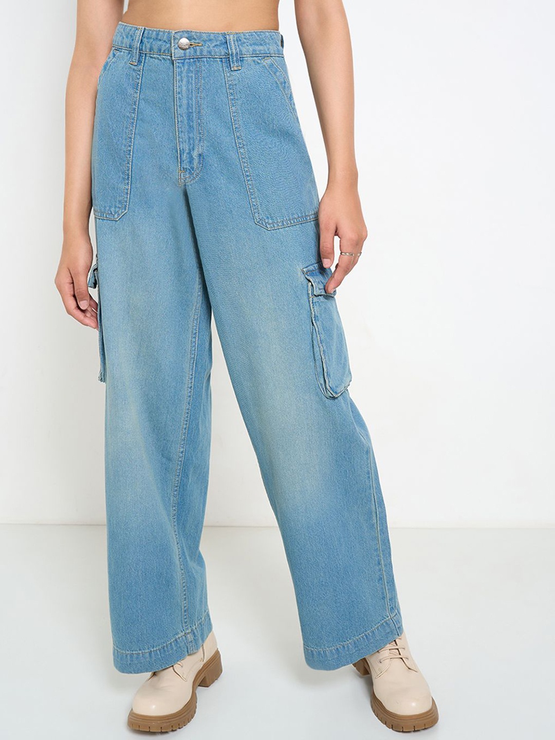 

SF JEANS by Pantaloons Women Wide Leg High-Rise Jeans, Blue