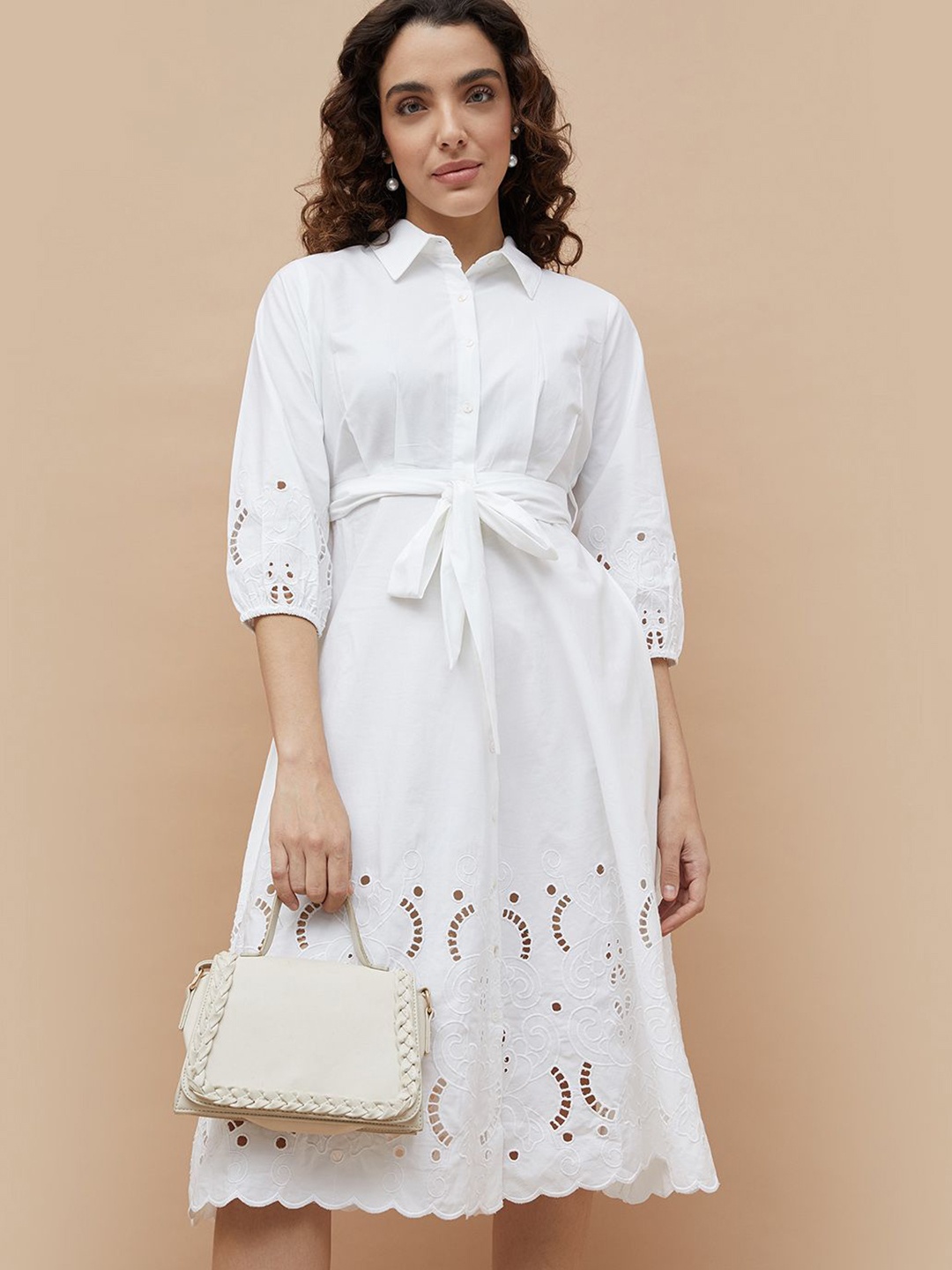 

CODE by Lifestyle Embroidered Dress, Off white