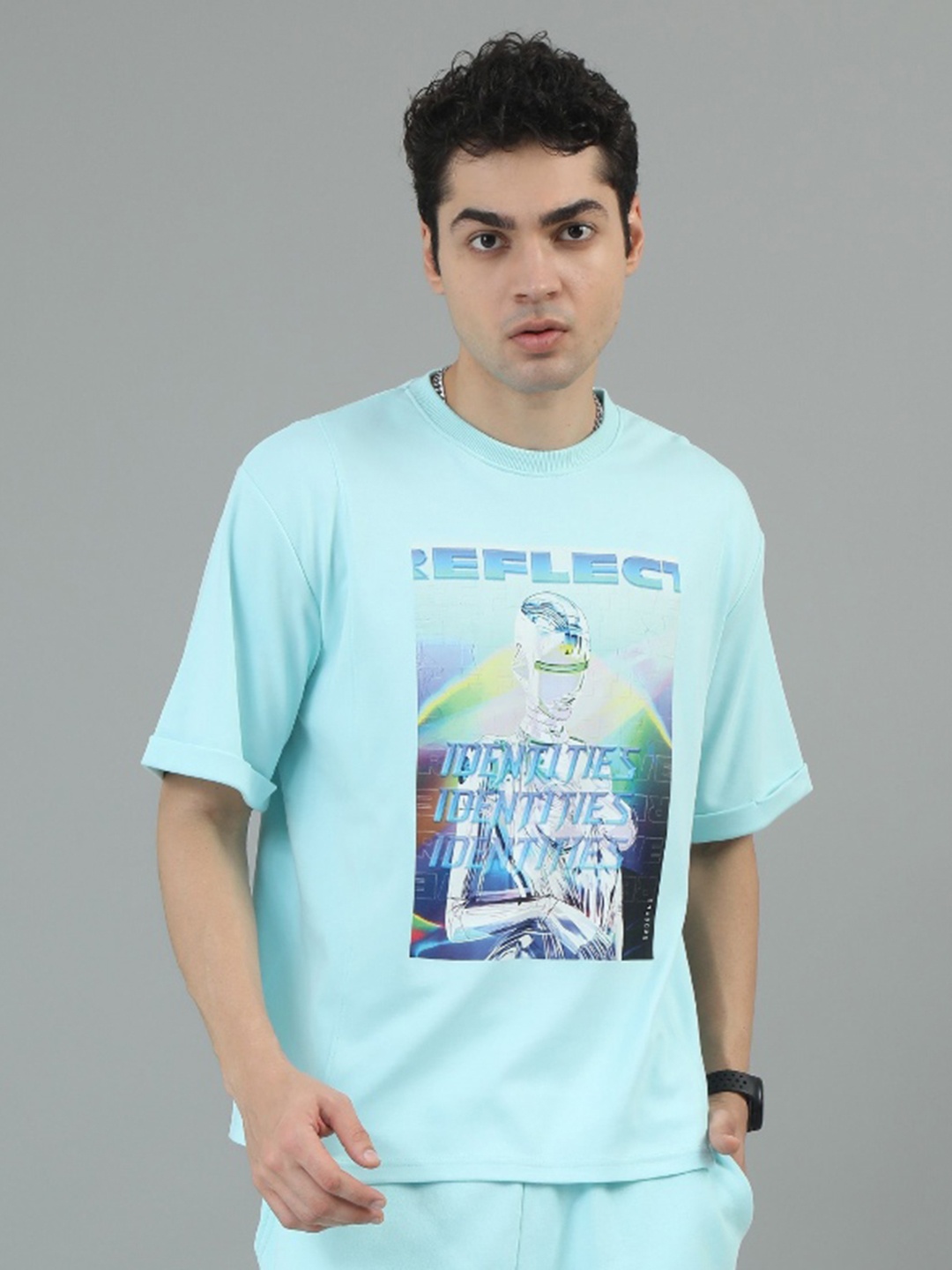 

ANML Men Printed Pockets T-shirt, Blue