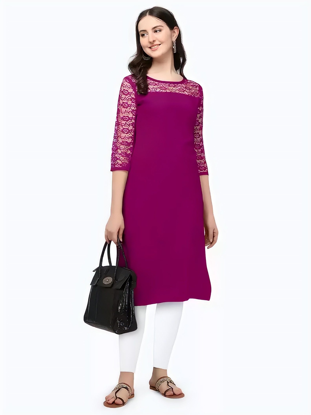 

ZELZIS A-Line Kurta, Purple