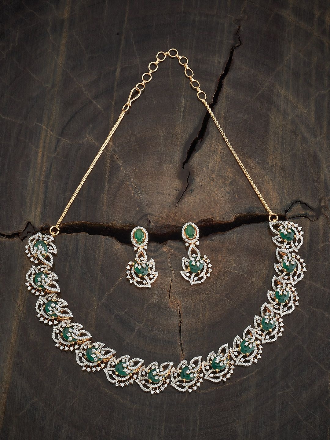 

Kushal's Fashion Jewellery Gold-Plated Cubic Zirconia-Studded Jewellery Set