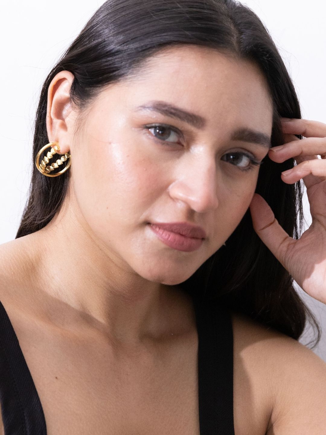

House of Pehr Entwined Gold Plated Contemporary Hoop Earrings