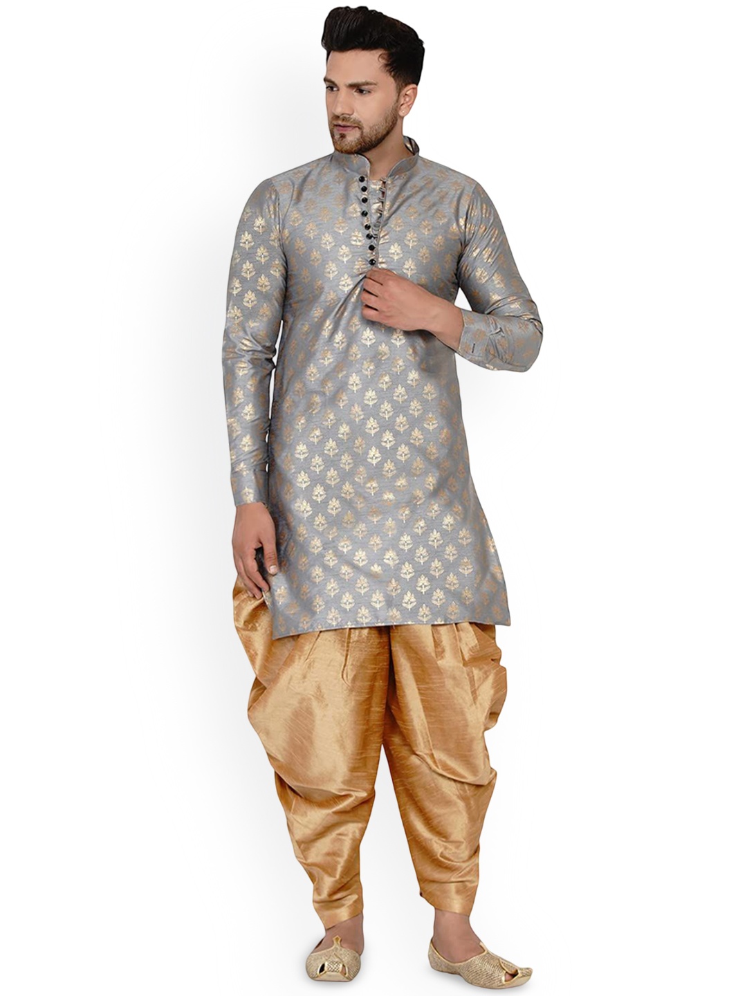 

VEERA PARIDHAAN Men Thread Work Kurta, Grey