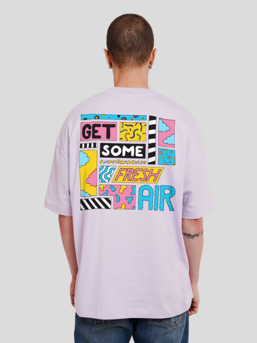 

Underrated Club Men Printed Bio Finish Applique T-shirt, Lavender