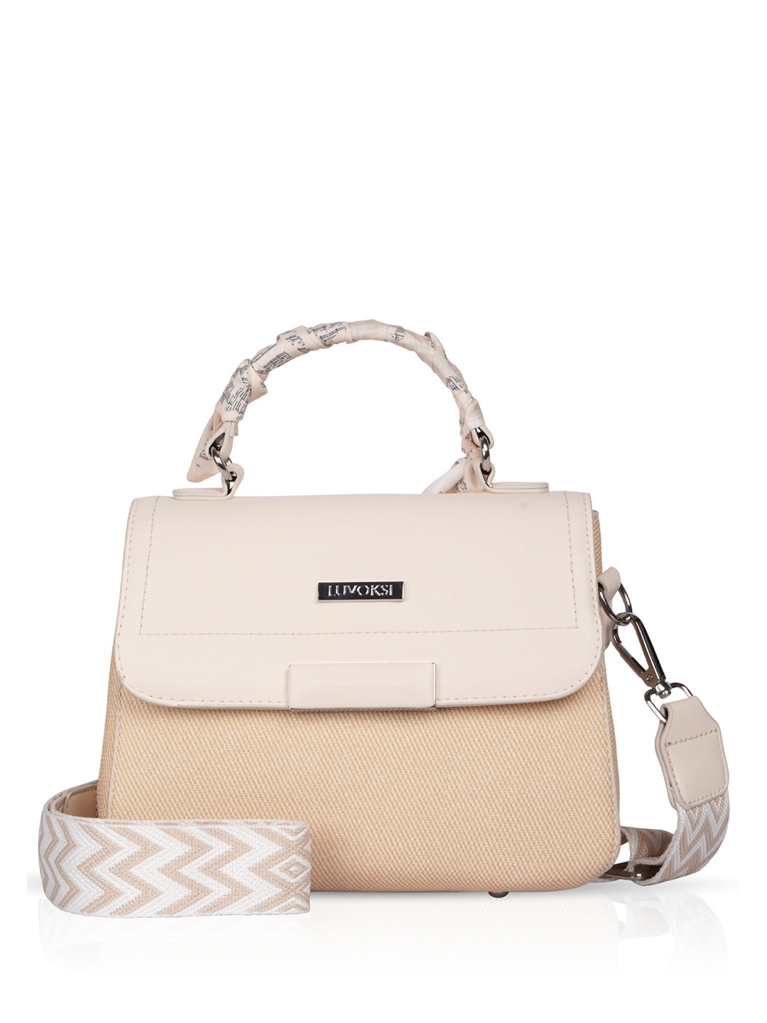 

Luvoksi Textured PU Structured Sling Bag, Beige