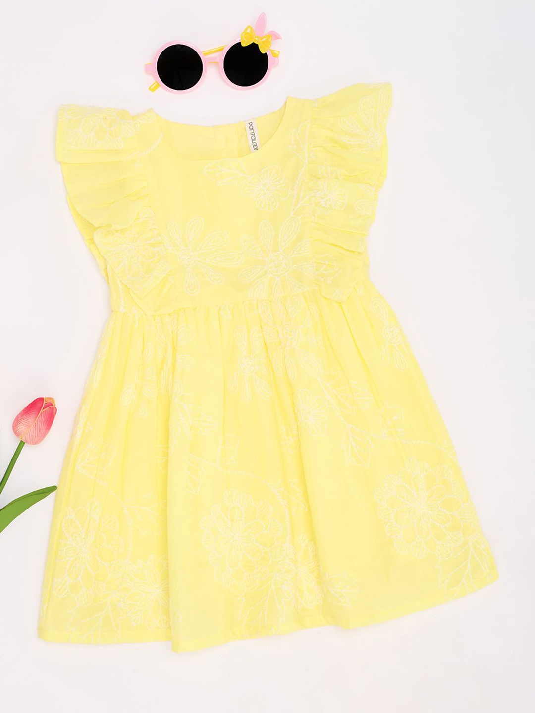 

Pantaloons Baby Girls Fit and Flare Dress, Yellow