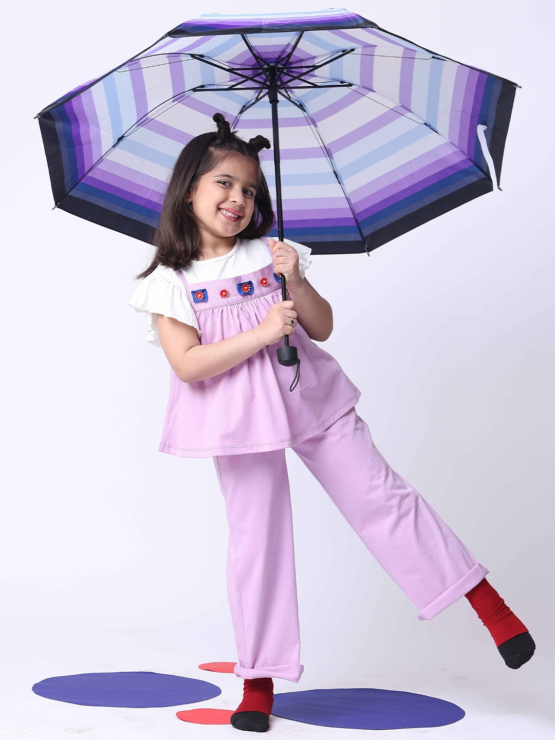 

Baawri Girls Top with Trousers, Violet