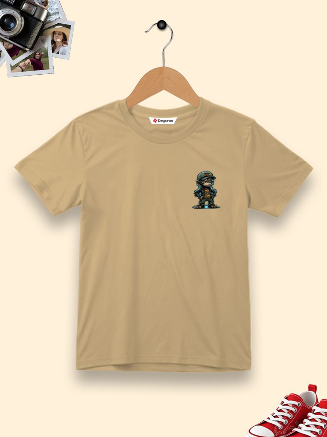 

Dagcros Boys Printed T-shirt, Beige