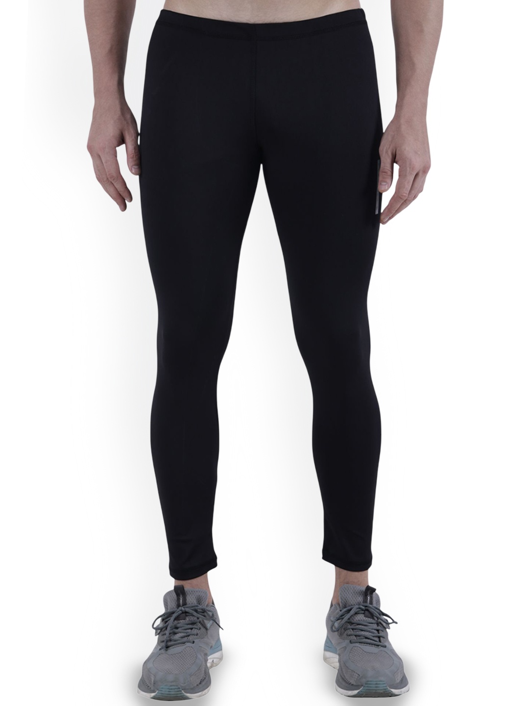 

TroopLine Men High-Rise Ankle Length Gym Tights, Black