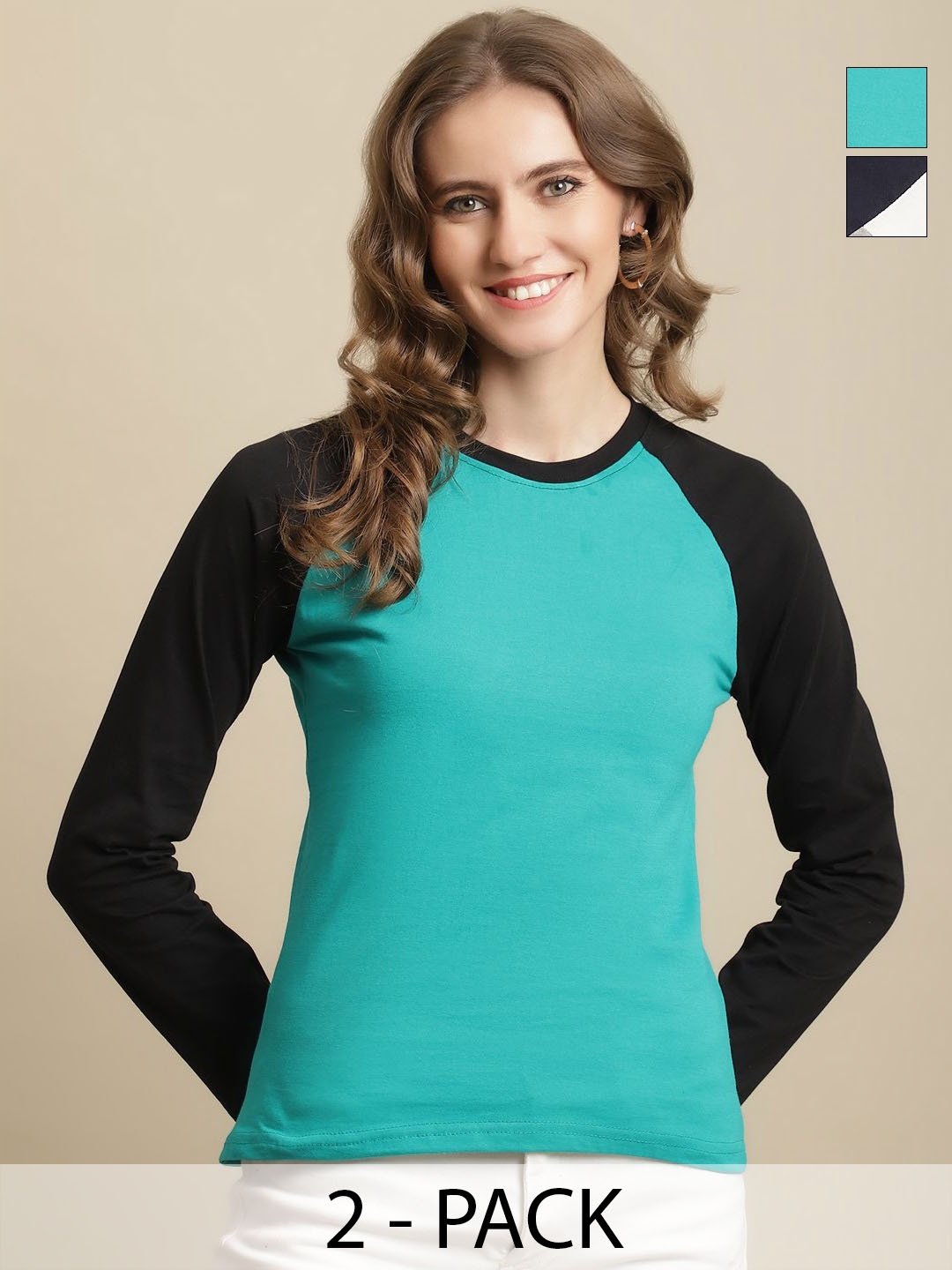 

Tromko Women 2 Colourblocked T-shirt, Multi