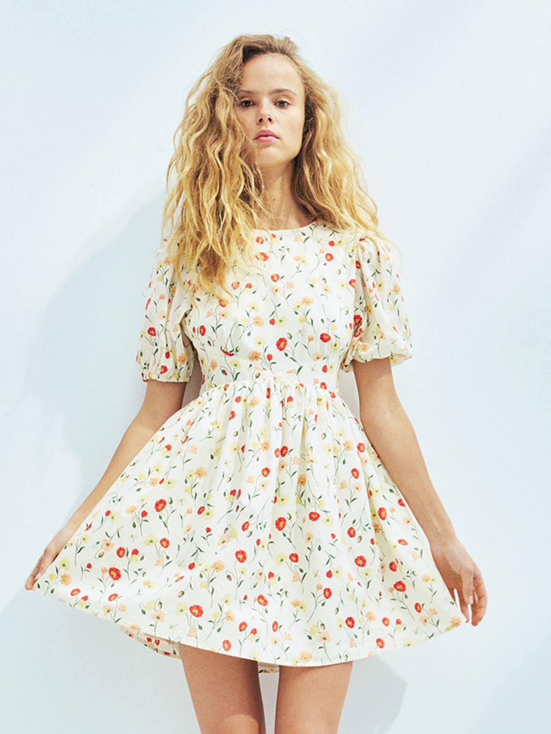 

H&M Open-Back Cotton Dress, White