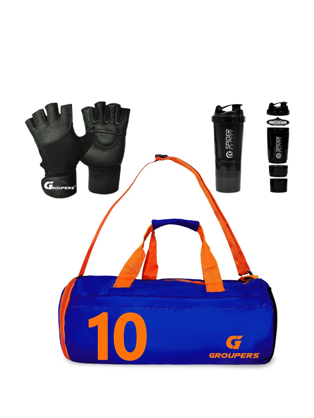 

GROUPERS Medium Foldable Sports or Gym Duffel Bag, Blue