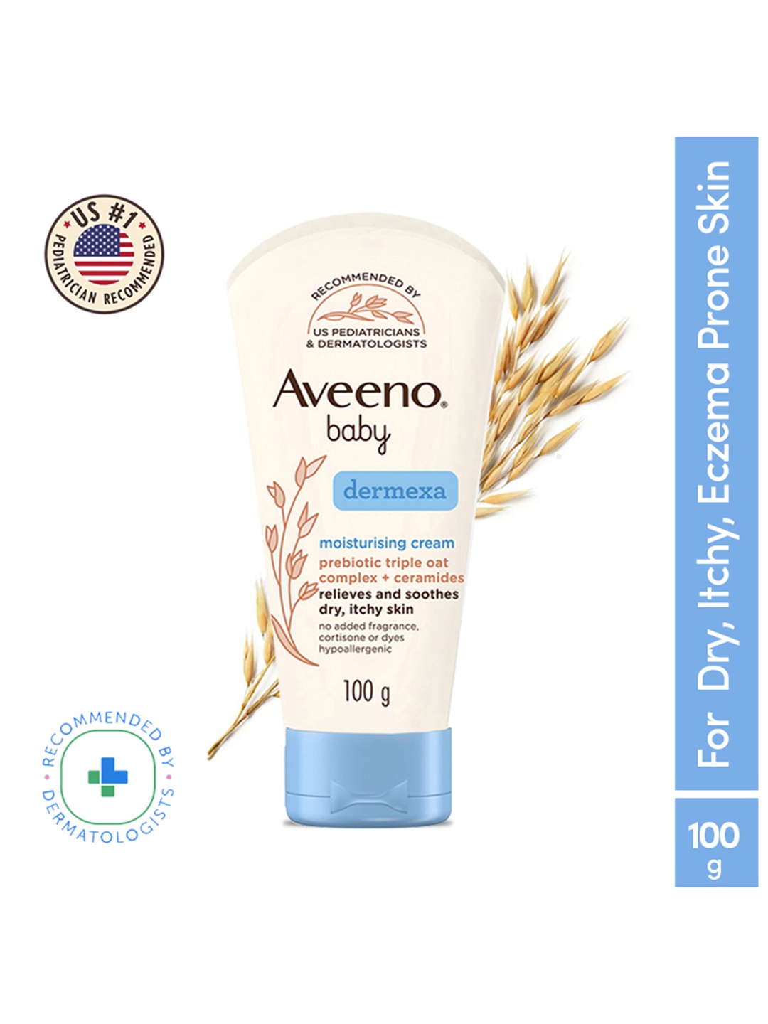 

Aveeno Baby Dermexa Moisturising Cream With Oat Complex & Ceramides - 100g, Beige