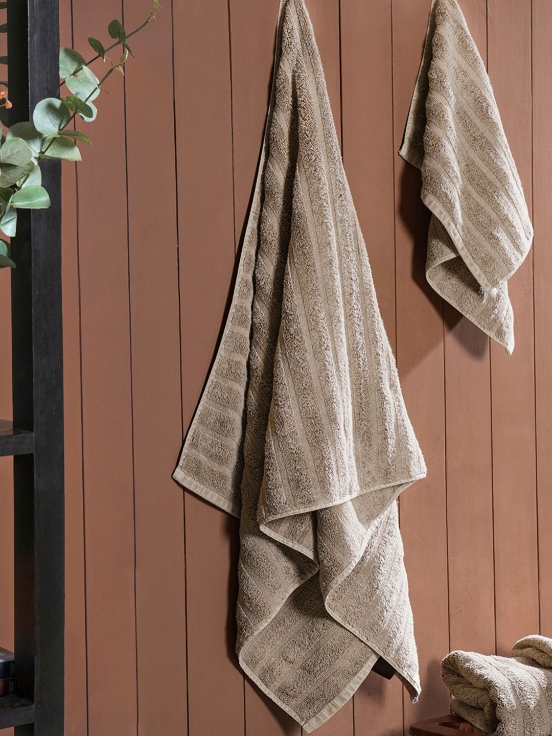 

MASPAR Beige 3 Pieces Cotton 550 GSM Soft & Quick Absorbent Towel Set
