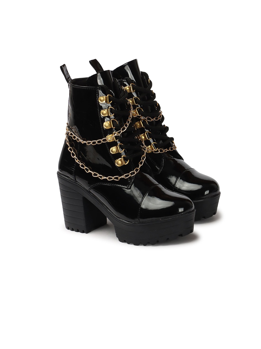 

STRASSE PARIS Women Ankle Length Block Heeled Boots, Black