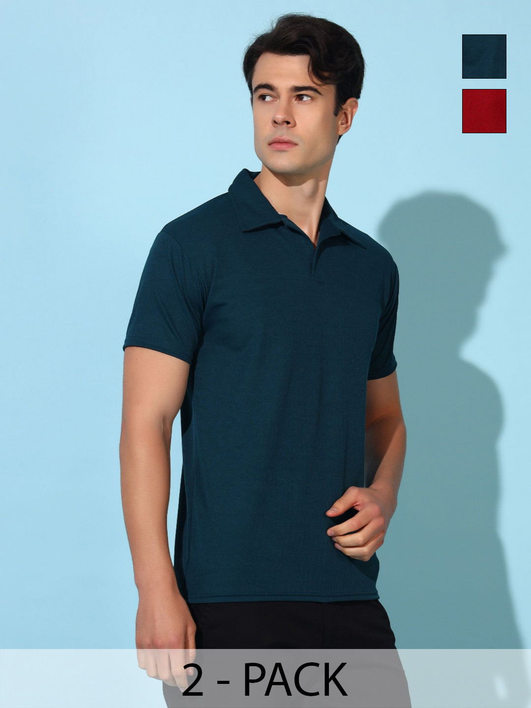 

Christy World Men 2 Polo Collar Pockets T-shirt, Multi