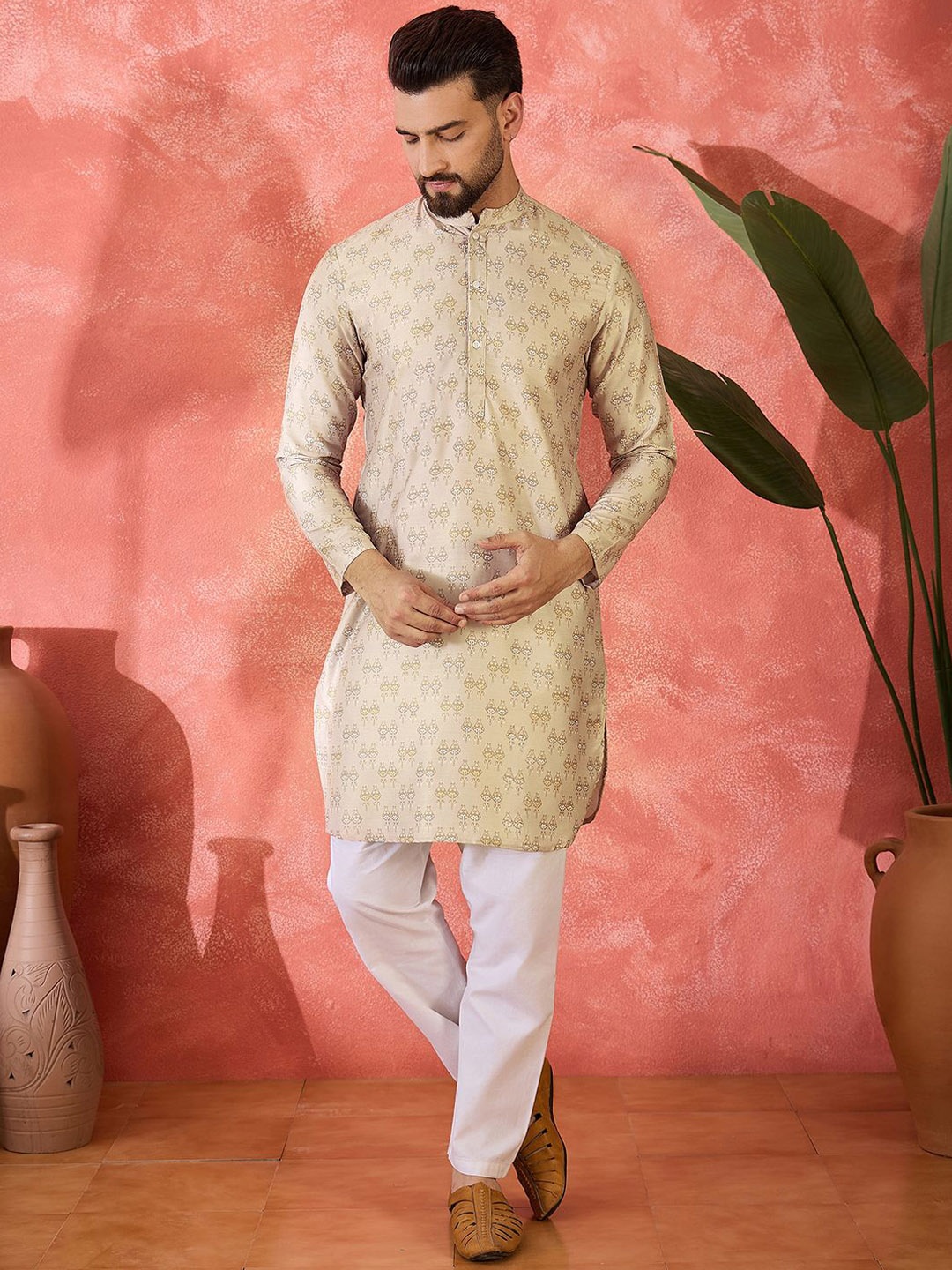 

Sangria Printed Straight Kurta, Beige