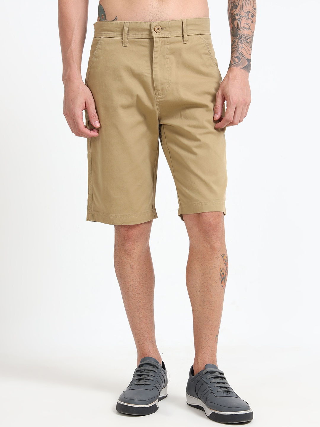 

RIGS AND RAGS Men Cotton Relaxed Fit Outdoor Chino Shorts, Beige