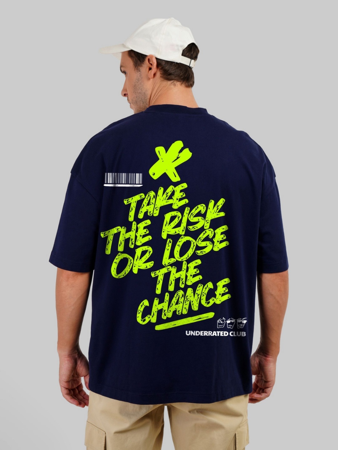 

Underrated Club Men Printed Bio Finish Applique T-shirt, Navy blue