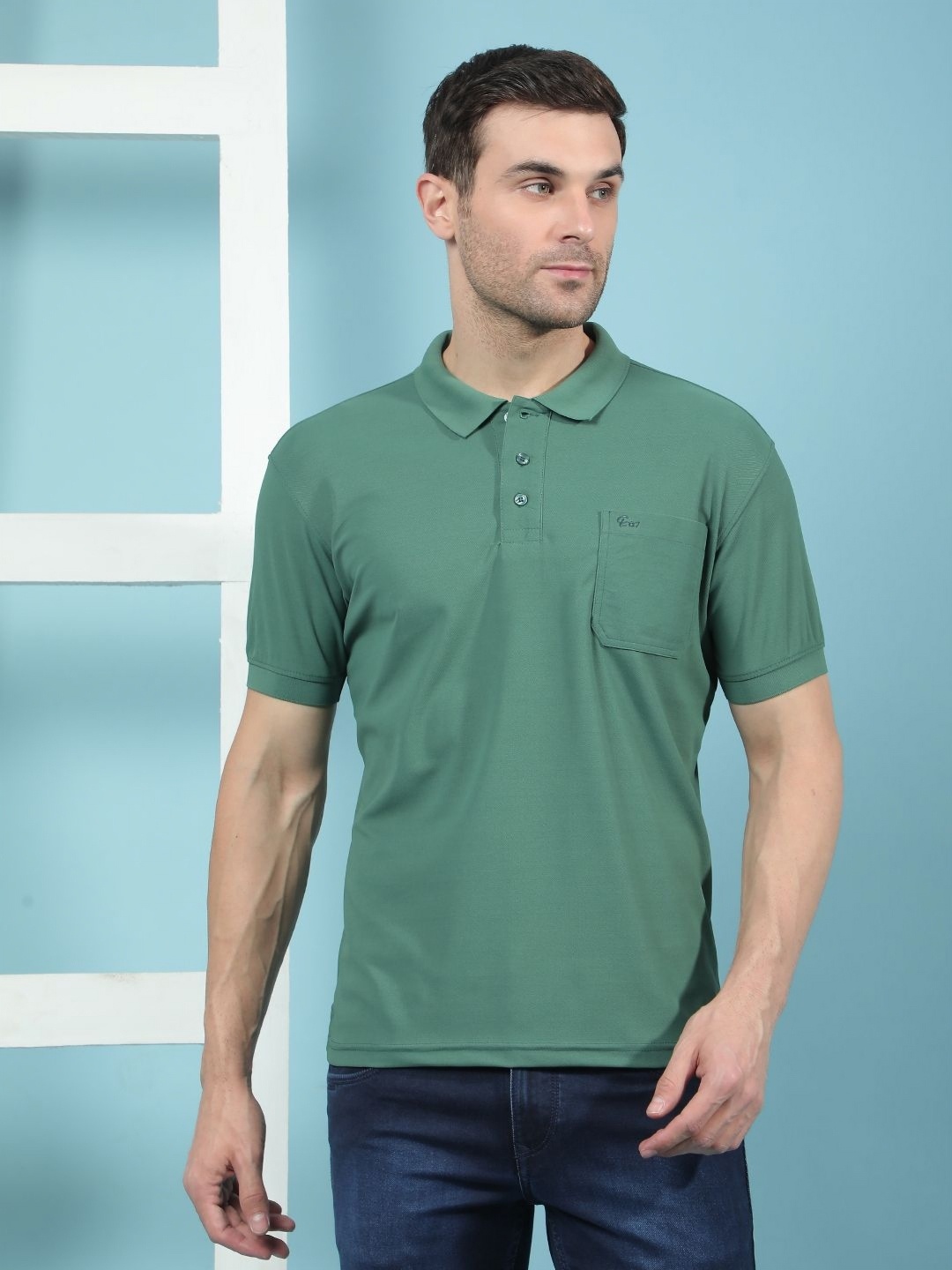 

Canary London Men Polo Collar Slim Fit T-shirt, Green