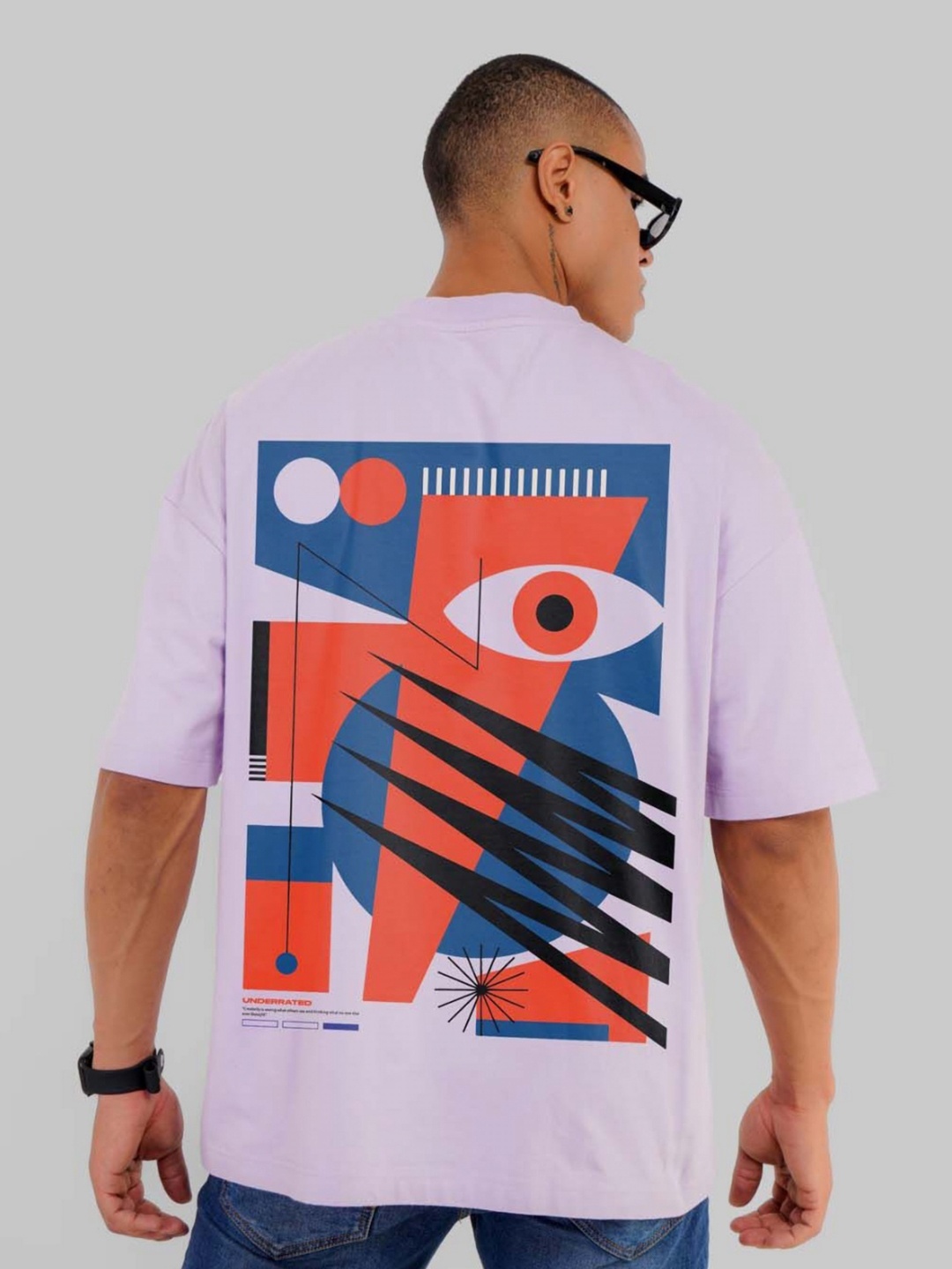 

Underrated Club Men Printed Bio Finish Applique T-shirt, Lavender