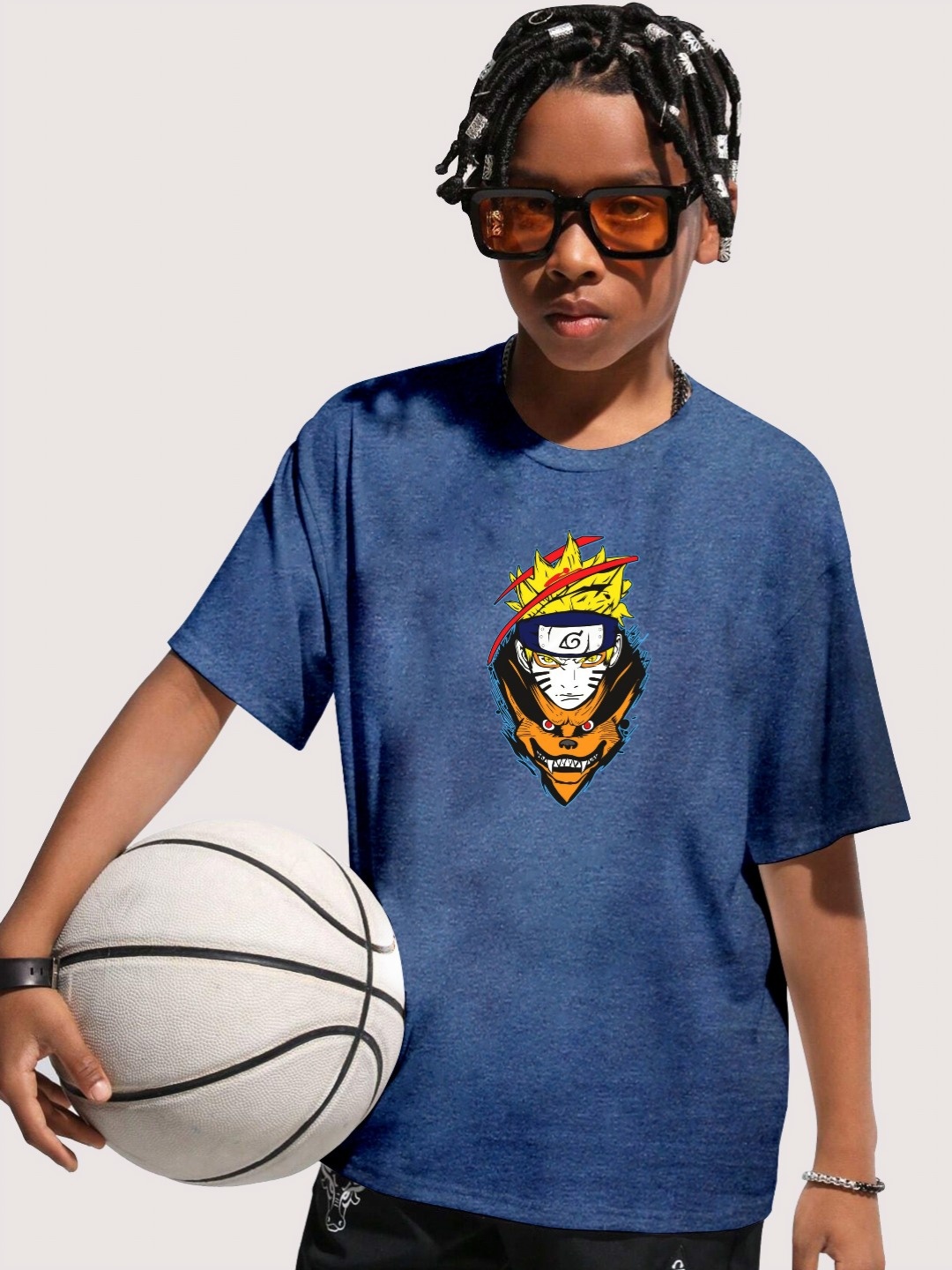 

LOCAVESTIR Boys Printed T-shirt, Blue